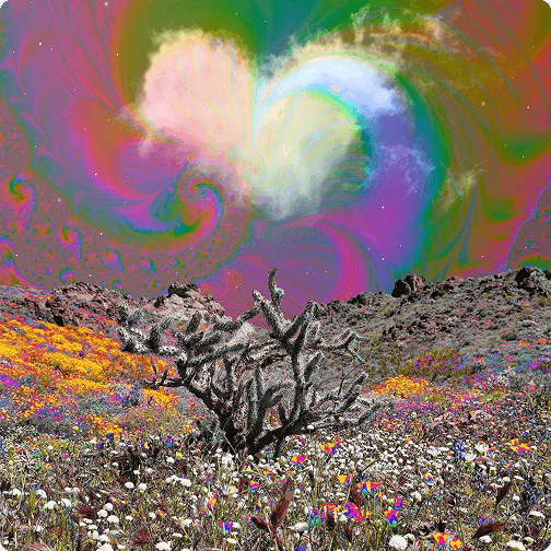 Colourful botanical field